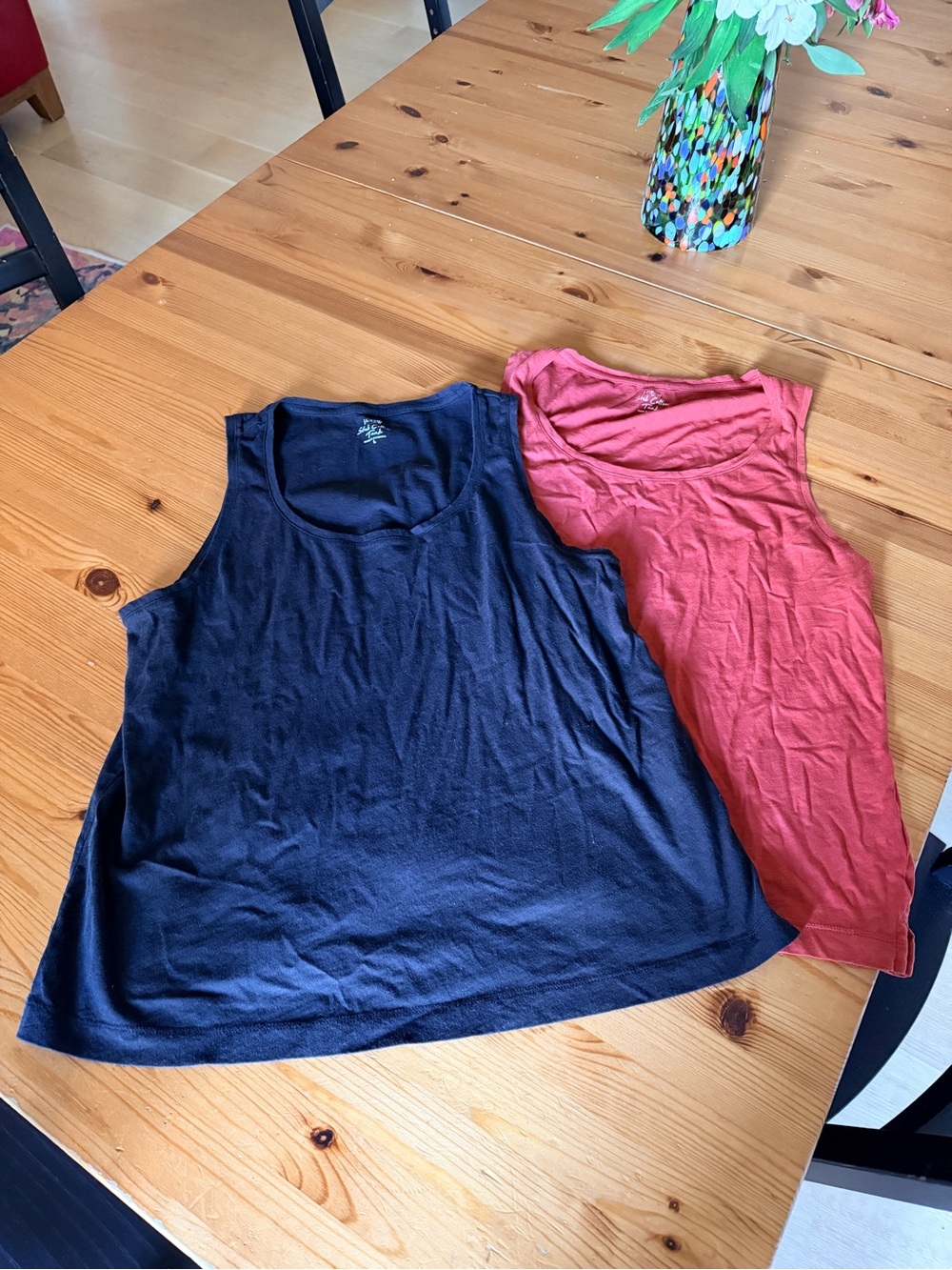 J. Crew Sleeveless Tank Tops in Navy and Burnt Orange